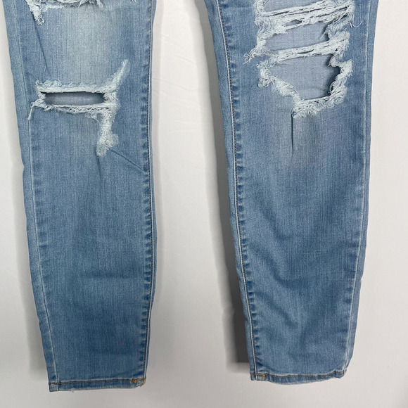 New Cello Size 9 Medium Wash Ripped High Rise Skinny Jeans Distressed Cotton - Picture 5 of 11